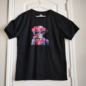 New! Men's T-Shirt "Day of the Dead" Black Size XXL